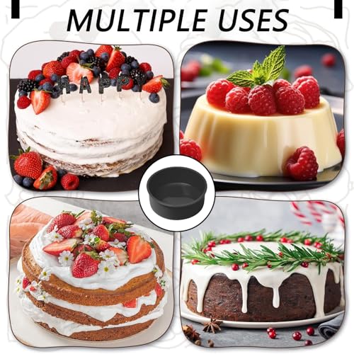 Miniatura 7 de Yxhzvon 2 Piezas Molde Para Tarta Redondo De Silicone Negro, Desmoldado Rápido, Para Hornear Pasteles, Pan, Repostería 15 Cm