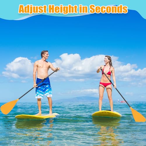 Image of Hollowfly 4 Set of 3 Pieces SUP Paddle Board Paddle Adjustable Paddleboard Lightweight Stand up Oar Aluminum Alloy Floating Replacement Oar Adjustable Aluminum Alloy Shaft for Surfing