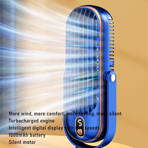 Ventilateur de bureau portable USB TOPINCN bleu oscillant 5 vitesses - 4