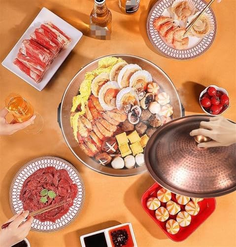 Olla de Fondue para Chocolate y Hotpot 28 cm Cobre miniatura 4
