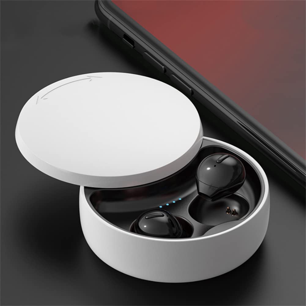 True Wireless Earbuds, Słuchawki Mini Bluetooth 5.0 w uchu z obudową ładowania, dźwięk stereo HIFI, do pracy, biura domowego,Black