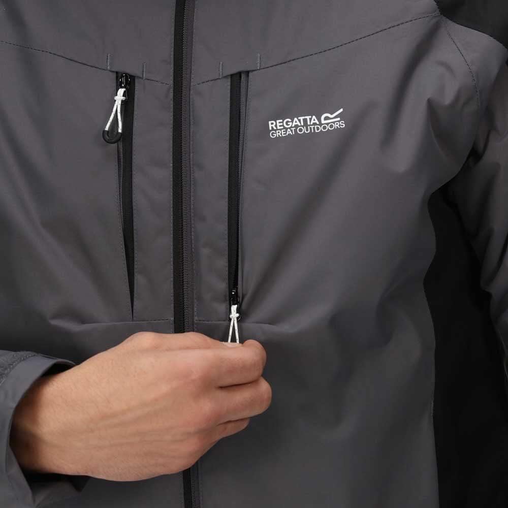 Regatta Mens Calderdale Waterproof Jacket (3XL) (Dark Grey/Black)