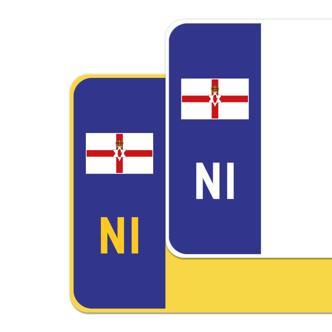 Premium Vinyl Stickers for UK Car Number Plates Decorative Purposes – Northern Ireland (Ulster Banner) – Bubble-Free & Easy Application – Set of 2 (Front & Rear) (NI, Blue)