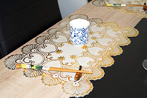 Ruwado Tapis de Table, napperons, napperons Glossy Golden Brillant. Design élégant et Extravagant. Sets de Table en PVC lavables et résistants à la Chaleur - 30 x 45 cm Cover