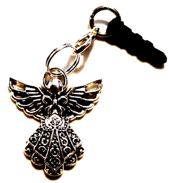 Silver Knight Guardian Angel Mobile Phone Headphone Socket Dust Cover Plug, Angel Phone Charm Protection Plug, Mobile Phone Dust Covers, Phone Accessories