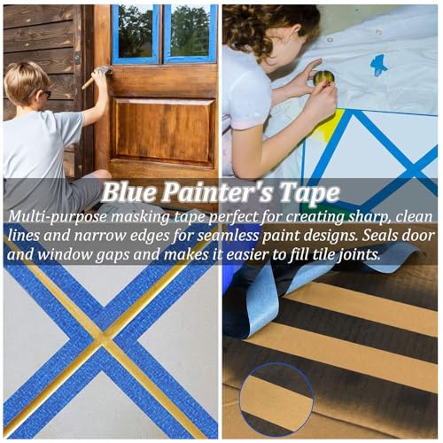 QKEPCY Masking Master Maler-Klebebandspender Tragbares Abdeckset mit Klebeband Geeignet für Zierleisten Böden Fenster und Türrahmen