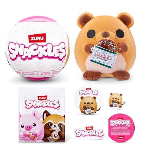 Peluche Snackles 12 cm série 3 sous Licence de ZURU, Peluche avec Accessoire Snack sous Licence