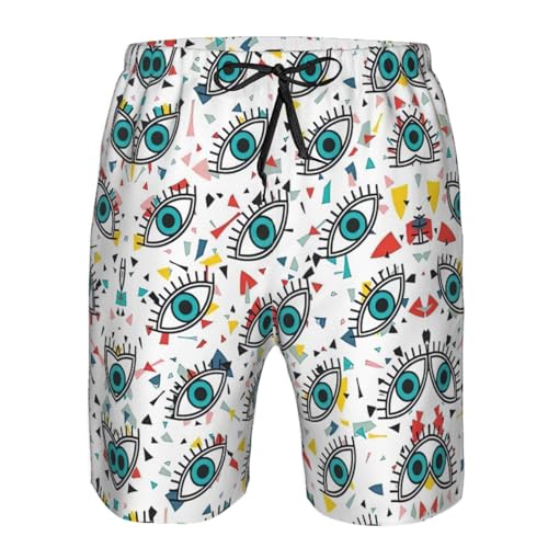 Eyes Print Mens Casual Shorts Drawstring Summer Beach Stretch Shorts Novelty Swimtrunks4