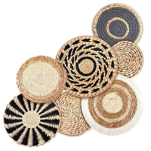 Canasta de pared boho colgante Yaoliucp set de 7 piezas rústicas ligeras