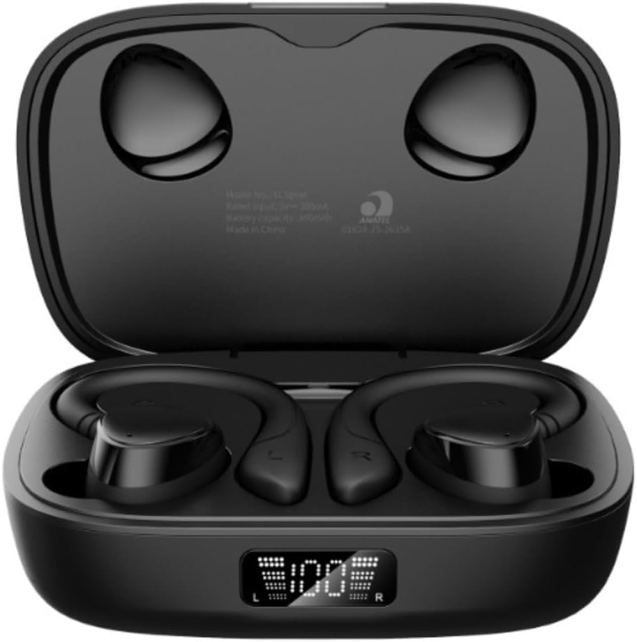 Fone de Ouvido Bluetooth com Microfone e Cancelamento de Ruído Ativo - 4Leader, à Prova D'água e com até 20 Horas de Reprodução - Melhor Escolha para Esportes e Atividades ao Ar Livre - Preto - Imagem 2