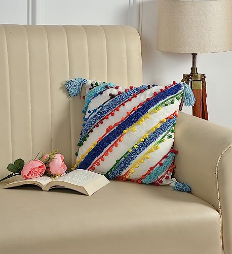 Image of Sofa Cushion Cover Cotton | Cushion Covers 16 inch x 16 inch | Living Room Cushion Covers | Pack of 1 Multicolor