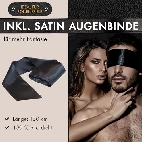 liebesfreunde® Bondage-Set Bett Fesseln Sex-Spielzeug für Paare I Extrem stabiles BDSM Fesselset mit Bettfesseln, Handschellen, Augenbinde