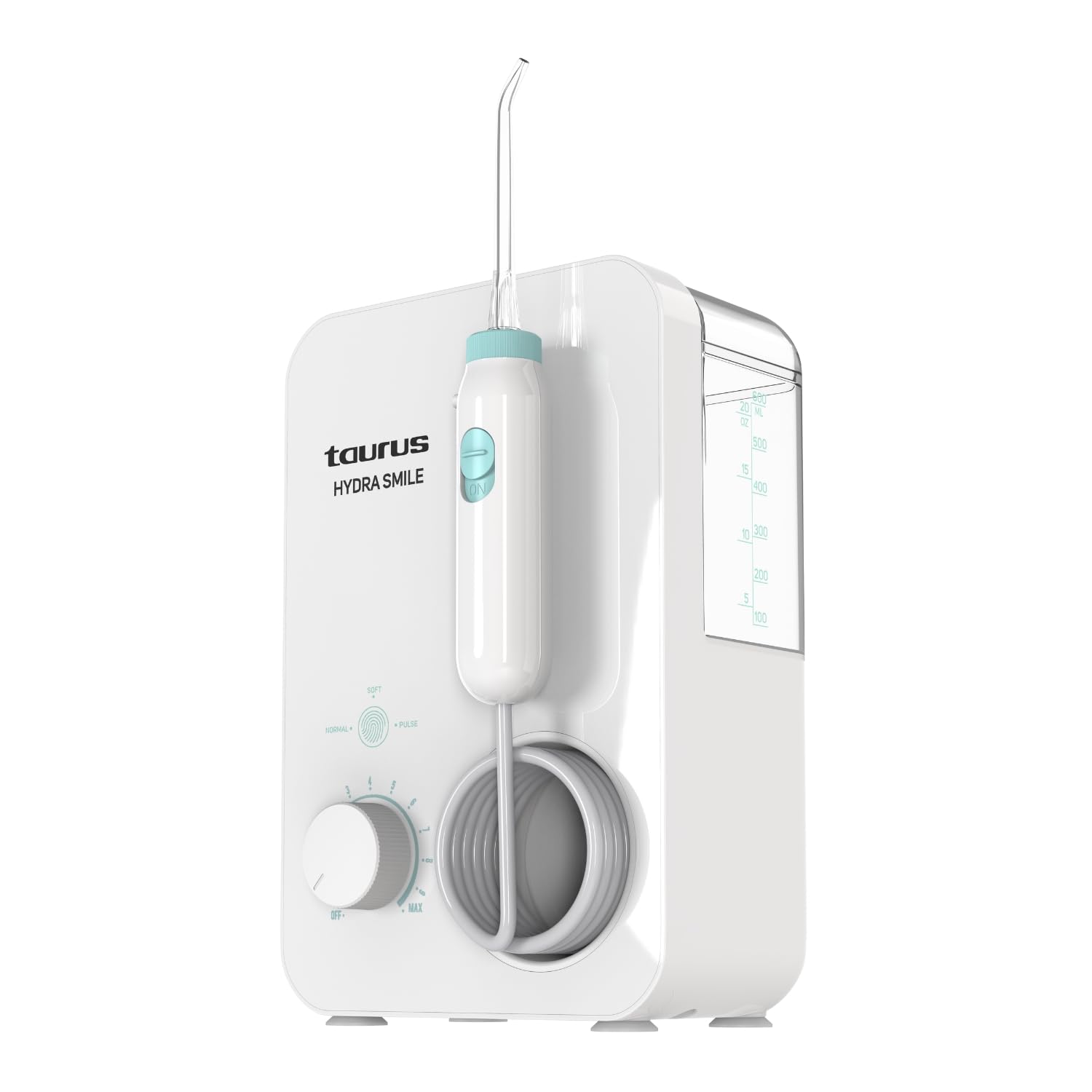 Taurus Irrigador Bucal Hydra Smile 20W 600ml 10 Presiones 3 Modos 7 Boquillas 1200-1700 Pulsos/min Control Táctil Auto Off