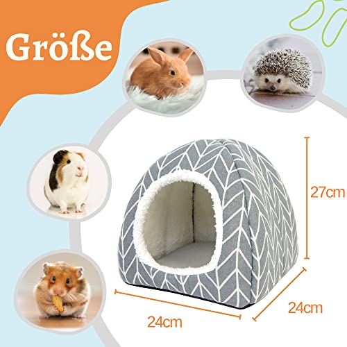 Dyrdekly Meerschweinchen Betthöhle Gemütliches Kaninchen Bett Warme Hamster Kuschelhöhle Haus Zubehoer für Frettchen Igel Chinchilla