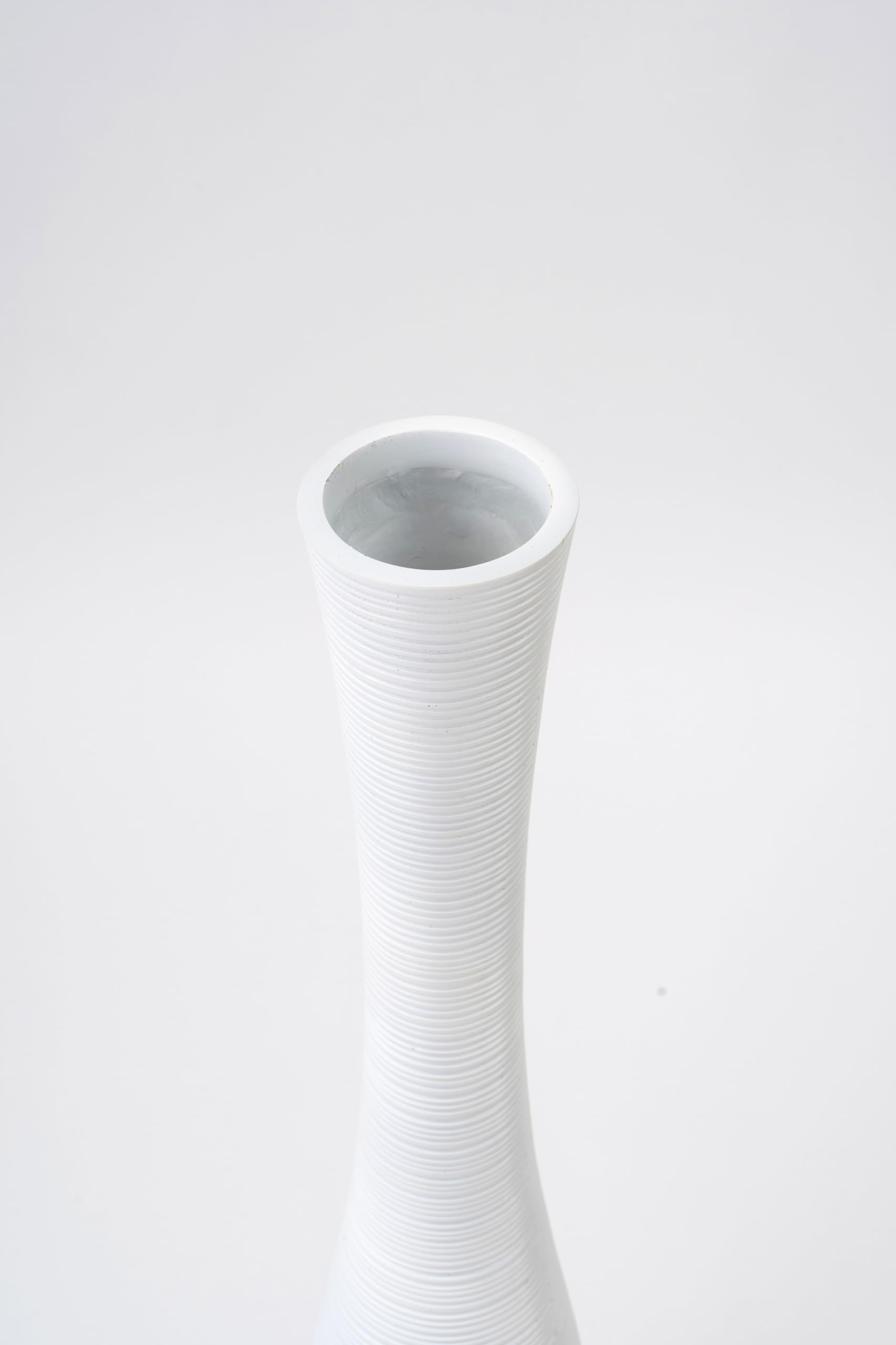 Leewadee Vaso Bianco Decorativo Per Fiori O Pampas Da Interno Da Terra, Alto 105 cm, Resina