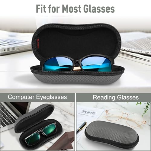 Image of FINTIE Sunglasses Case, Hard EVA Shell Shockproof Sport Glasses Case with Metal Carabiner Travel Zipper Eyeglasses Holder