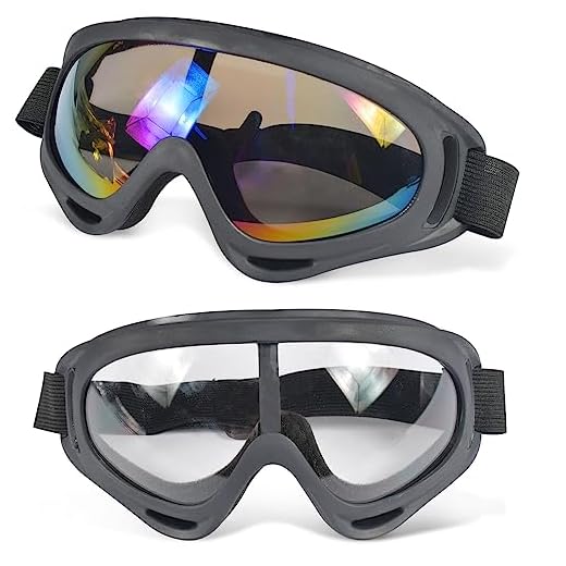 Funmo 2 Piezas Gafas de esquí,gafas de motocross,gafas de snowboard,Máscara de esquí,Gafas de Nieve,Gafas UV antivaho con relleno de espuma, aptas para deportes al aire libre