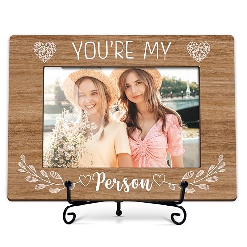 Fbitey Youre My Person Gifts Best Friends Picture Frame Gift Friend Birthday Gift BFF Besties Long Distance Friendship Gifts 4x6 Photo Frame with Iron Stand-D10