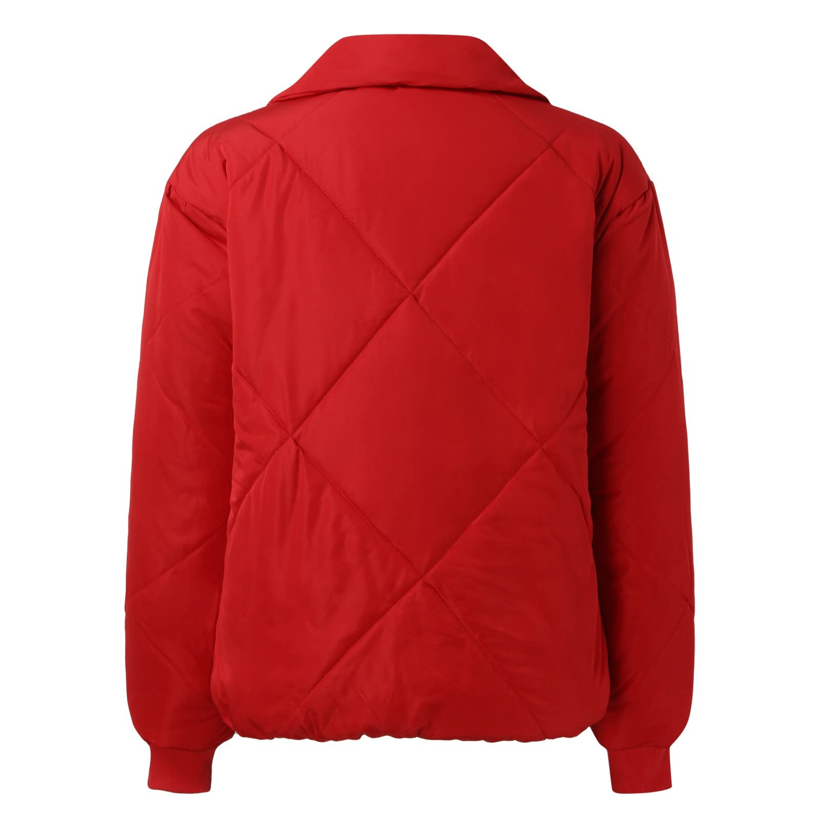 Chaqueta Mujer Abrigo Entretiempo Invierno Cazadora Plumiferos，Chaqueta acolchada con cremallera y bolsillos para mujer Abrigo corto burbuja de manga larga