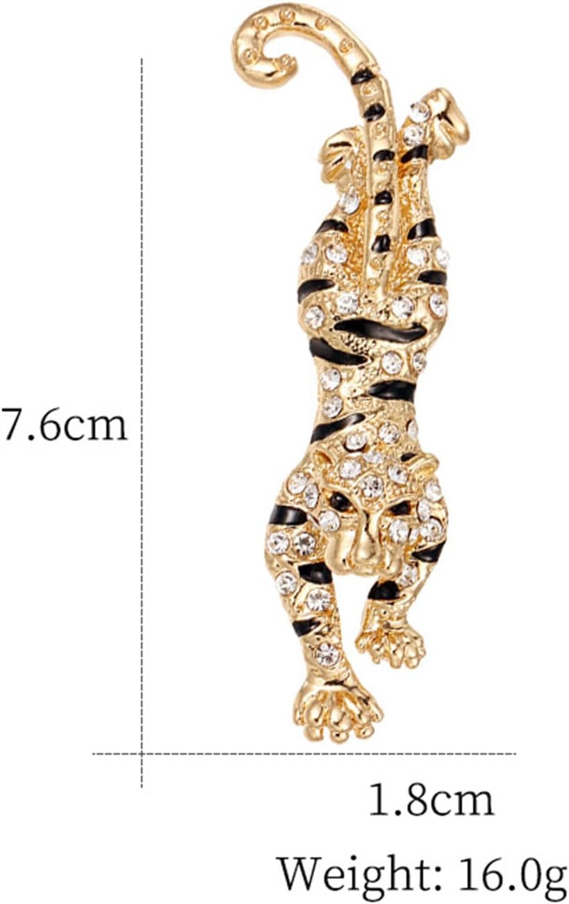 Dreuyet Rhinestone Tiger Brooch Pins for Women Men Vintage Crystal Animal Roaring Tiger Head Lapel Pin Charm Coat Clothes Hats Bags Suits Party Brooches Game Day Jewelry - Image 6