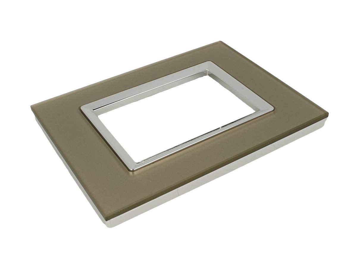 Sandasdon Delux 2M Dark Steel Plaque Compatible Avec Vimar Arke | Leroy