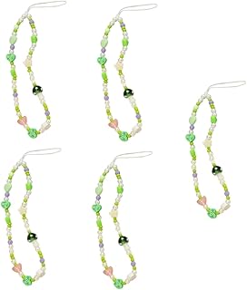 BESTOYARD 5 Pçs Cordão De Corrente De Telefone Móvel Para Acessórios De Telefone Feminino Charme Argila Pérola Cordão De Pérola Cordão De Pérola Guarnição Delicada Cordão De Telefone