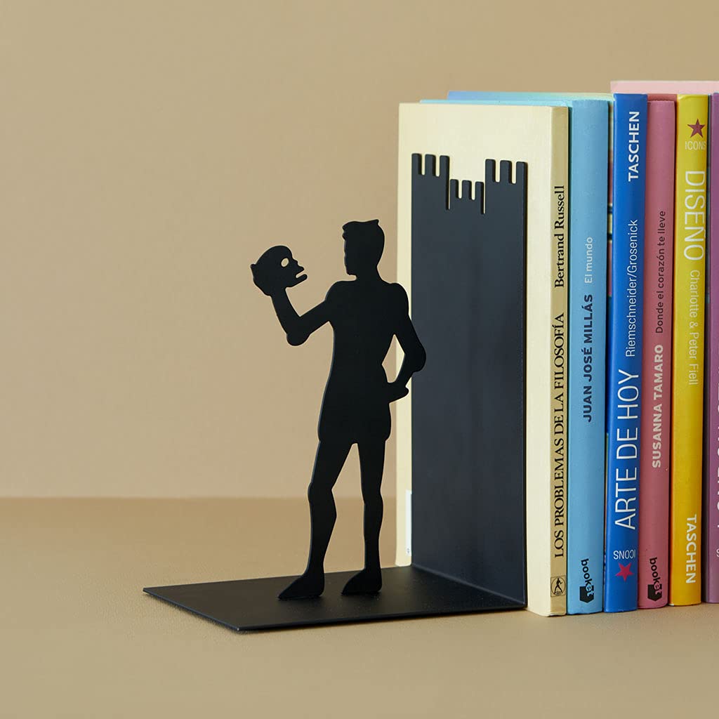 Serre-Livres Métal Hamlet Balvi - Noir - Design Original - 17x10x12 Cm - Déco Bibliothèque