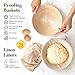 Banneton Bread Proofing Basket Set of 2 with Sourdough Bread Baking Supplies - A Complete Bread Making Kit Including 2 Proofing Baskets, Danish Whisk, Bowl Scraper, Dough Scraper, & Bread Lame