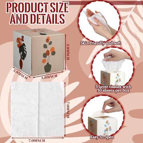 Image of Fourluoo 12 Pack Facial Tissue Cube Boxes, 600 Sheets 3 Ply
