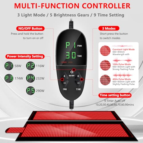 846-X-335-2680-Pcs-LED-Red-Light-Therapy-Mat-Full-Body-Sleeping-Bag-Extra-Large-650nm-850nm-Red-and-Near-Infrared-Light-Therapy-Bed-Blanket-Device-with-3-Mode-9-Timer-Pain-Relief-Detachable
