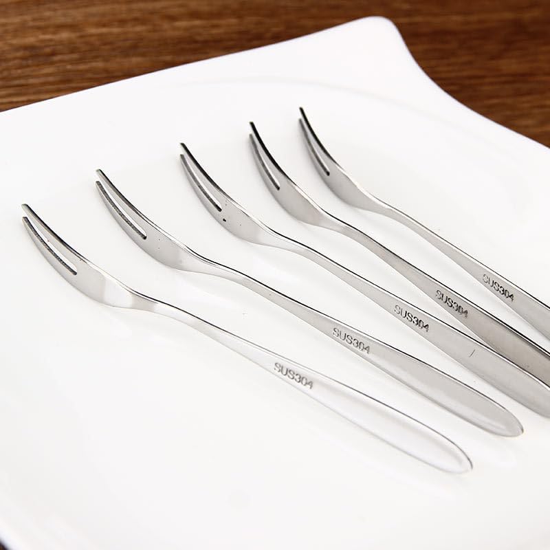 Silverware Set, 5/20/30/40/50/60 Pieces 304 Stainless Steel Fruit Fork Two-tine Fork Dinner Fork Snack Cake Fork Dessert Fork(Size:12Set-60Pcs)