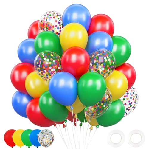 Ballons Anniversaire Multicolores 62 Pièces, 12 Pouces Colorés Helium Latex Arche Ballons, Décoration de Cirque, Décoration de Carnaval, Fête Anniversaire...