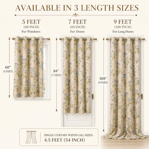 Image of Clasiko Cotton Sheer Curtain Set of 2 | 54x60 Inches /5 Feet | Linen Texture | Peach Mist | 40% Light Filtering | 54x60 Inches | Printed Window Curtain for Living Room, Bedroom