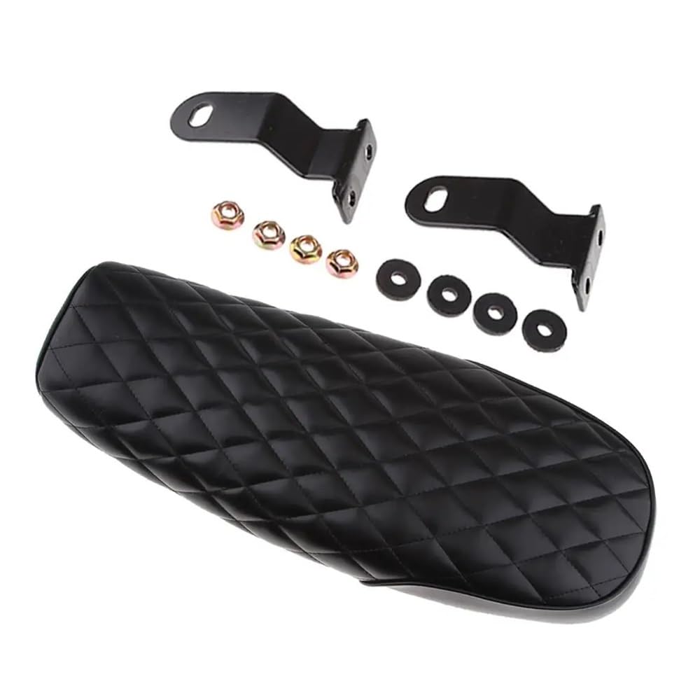 fahrer beifahrersitz Schwarzer PU-Leder-Motorradsitz, flacher