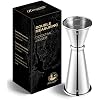 KITESSENSU Jigger for Bartending, Japanese Jigger 2 oz 1 oz with Measurements Inside, 304 Stainless Steel Double Cocktail measuring cup, Professional Bar Tool for Home & Bar Use