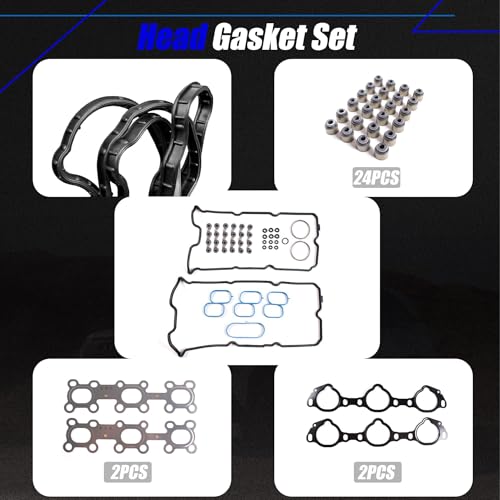 Image of AUCERAMIC HS26370PT Cylinder Head Gasket Set Fit for Nissan Frontier Pathfinder Xterra, for Nv 1500 /2500 /3500, for Suzuki Equator 2005-2020 4.0L V6 DOHC Engine Code VQ40DE