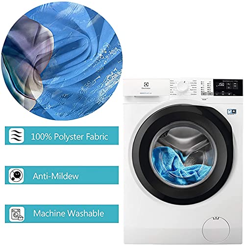 Rideau de douche polyester KnSam 180x200 salle de bain poissons bleu
