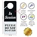 Business Design Do Not Disturb Sign - In Session, 2 Pack, Double Sided, Ideal for Offices, Online Sessions and Meetings, Online Classes, Home Offices, Counseling, Clinics, Therapy, Massage sessions