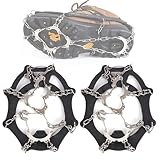 スノースパイク アイゼン チェーンスパイク 13本爪 登山 チェーン式 収納袋付き簡単装着 M 軽量 滑り止め 靴底 アイススパイク