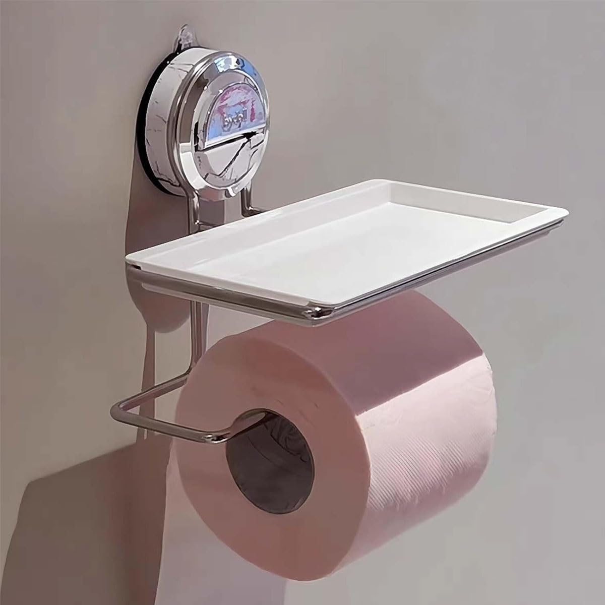 DGYB Matte Black Suction Cup Toilet Paper Holder Wall Mount SUS 304