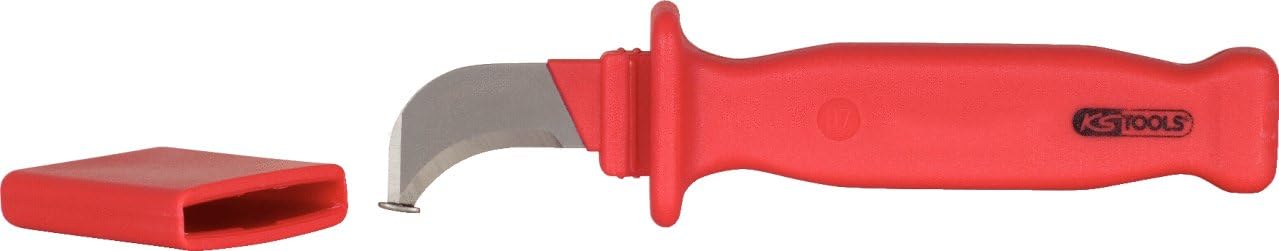 KS TOOLS Insulated Cable Knife with Hook Blade, 200mm