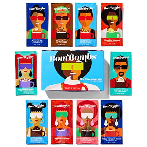 Bombombs by Thoughtfully, Mélange de chocolat chaud, lot de 40, 10 saveurs uniques, dont Rocky Road, Peppermint Swirl, Pain d'épices, Donut au caramel salé, etc Cover