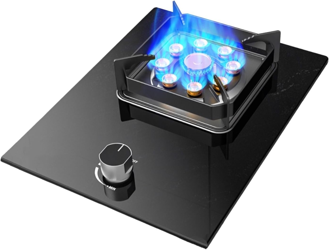 Estufa de Gas 1 Quemador, Vidrio Templado con Protección de Apagado, para Cocina