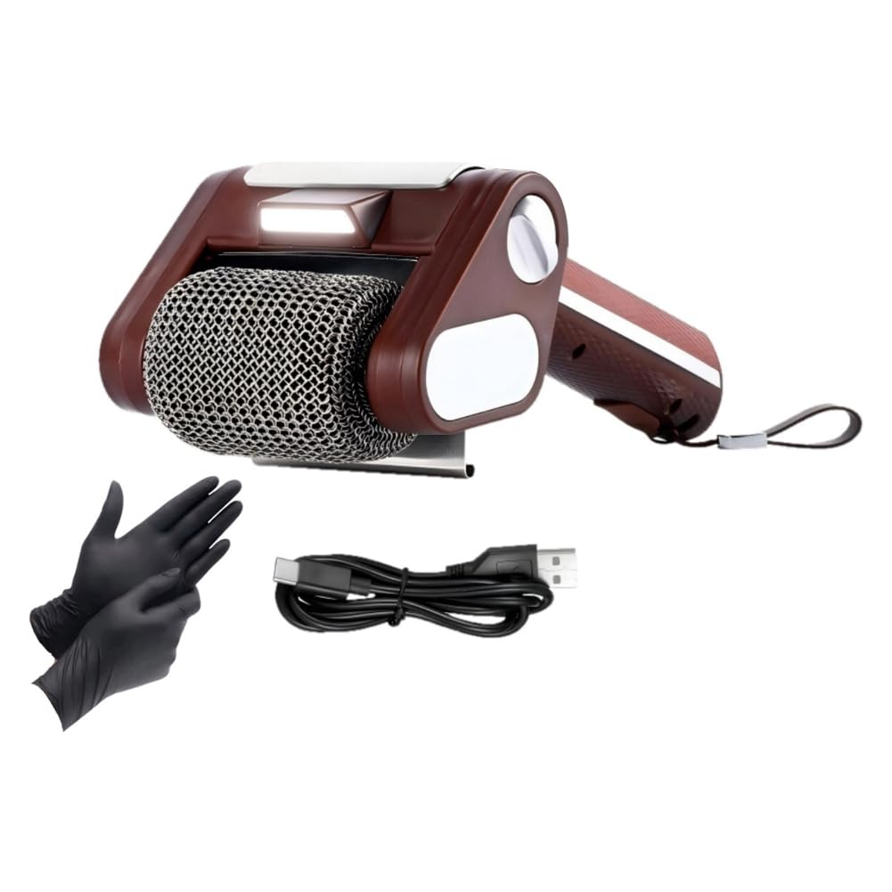 Hndhbfgrt BBQ Tool for Outdoor Barbecues Cordless Electric Grill Brush Rechargeable 350 RPM Stainless Roller, LED Light