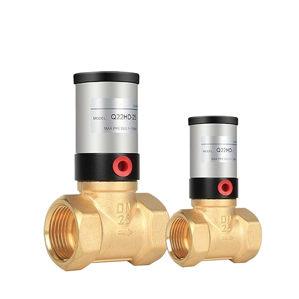 Válvula neumática de aire de corte de latón de 2/2 vías, G 1/2" 3/4" 1" DN50, N/CN/O, for agua, petróleo y gas, Q22HD-15/20/25/32/40/50(Q22HD-15 NC,NBR)