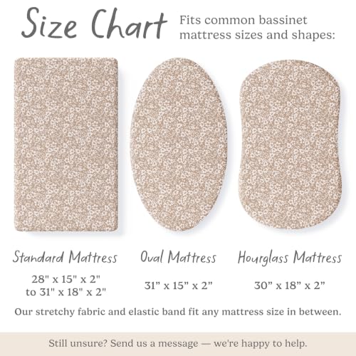 Image of Baby Bassinet Sheets Girl (Poppy Fields) 2-Pack - Fitted Bedside Bassinet Sheets - Buttery Soft Cotton Blend for Standard Bassinet Mattress Pad - Compatible with Halo Bassinest
