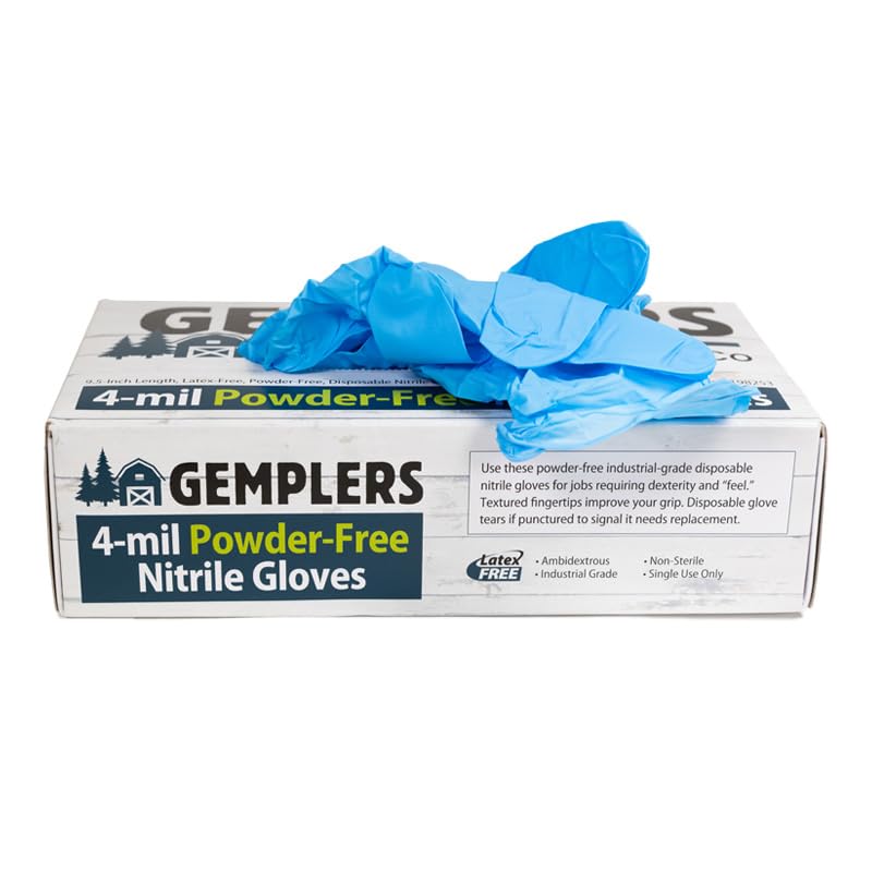 Gempler's 4-mil Disposable Nitrile Gloves, Box of 100 (Medium)