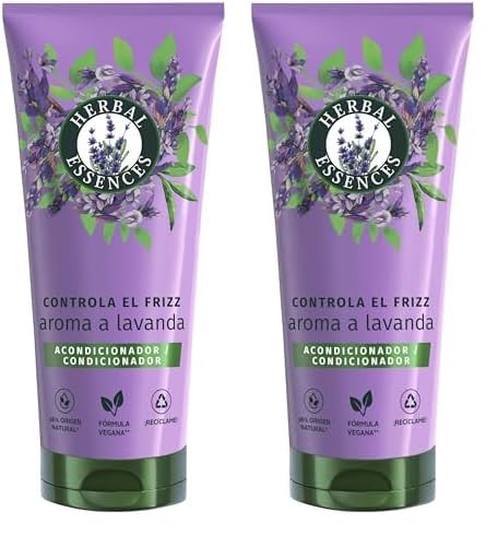 Herbal Essences Controla El Frizz Acondicionador Aroma A Lavanda, 250 ml, Para Pelo Encrespado, Hidrata, De Origen Natural Ingredientes De La Fórmula (Paquete de 2)