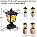 Solar Post Flame Light, Outdoor Deck Fence Post Cap Top LED Light wih Flickering Flame, Waterproof, 4x4 5x5 6x6, Outdoor Garden Firefly String Lights, 30 Leds, (Pack of 2)