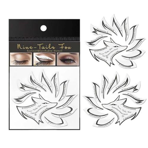 Eyeliner Stencil and Eyeshadow Stencil Stickers, 12 Pairs Reusable Eyeliner Template Stickers for Perfect Fox Eye, Easy to Apply & Remove